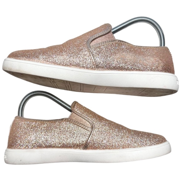 Michael Kors Rose Gold Glitter Slip-On Sneakers Blush Pink Sparkle Shoes - US 5 - Picture 5 of 8